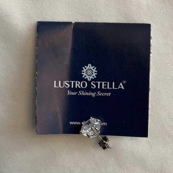 Lustro Stella Concave Cut Finest CZ Solitaire Stud Earrings.  NWT - Picture 6 of 6